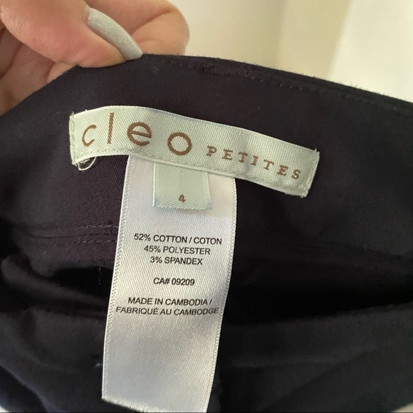 CLEO Petite Dark Navy Pleated Ankle Pants - Picture 4 of 5